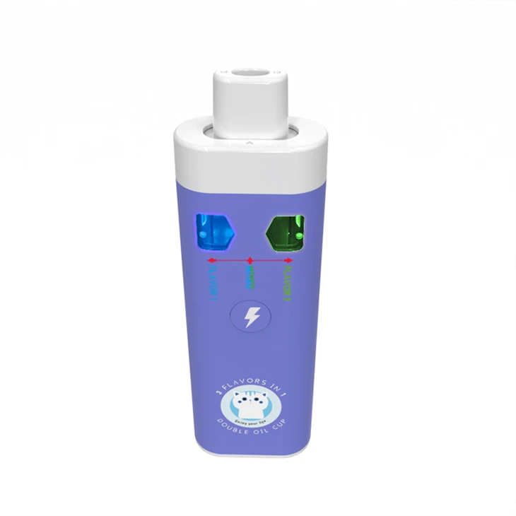 Dual Chamber Two Flavors Disposable Vape 2 Flavors in One Device Vape Empty E Cig Vaporizer Kit - Disposable CBD Vape 2 Flavors in One